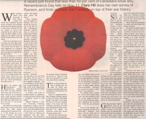 Ryersonian Article - Remembrance Day