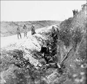 Only 20 minutes after leaving St. John's Road trench - pictured here - about 85% of the Allied soldiers who advanced had been either killed or wounded.
